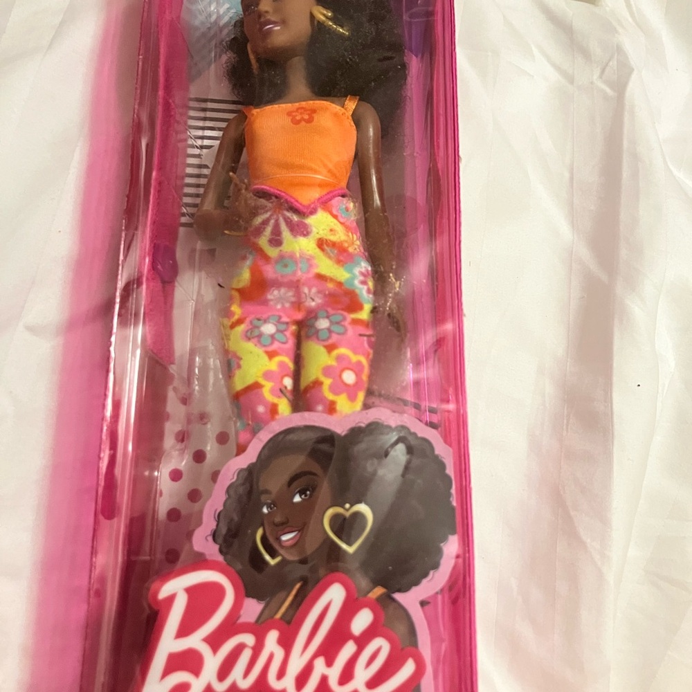 Barbie in Orange and Floral Fashion